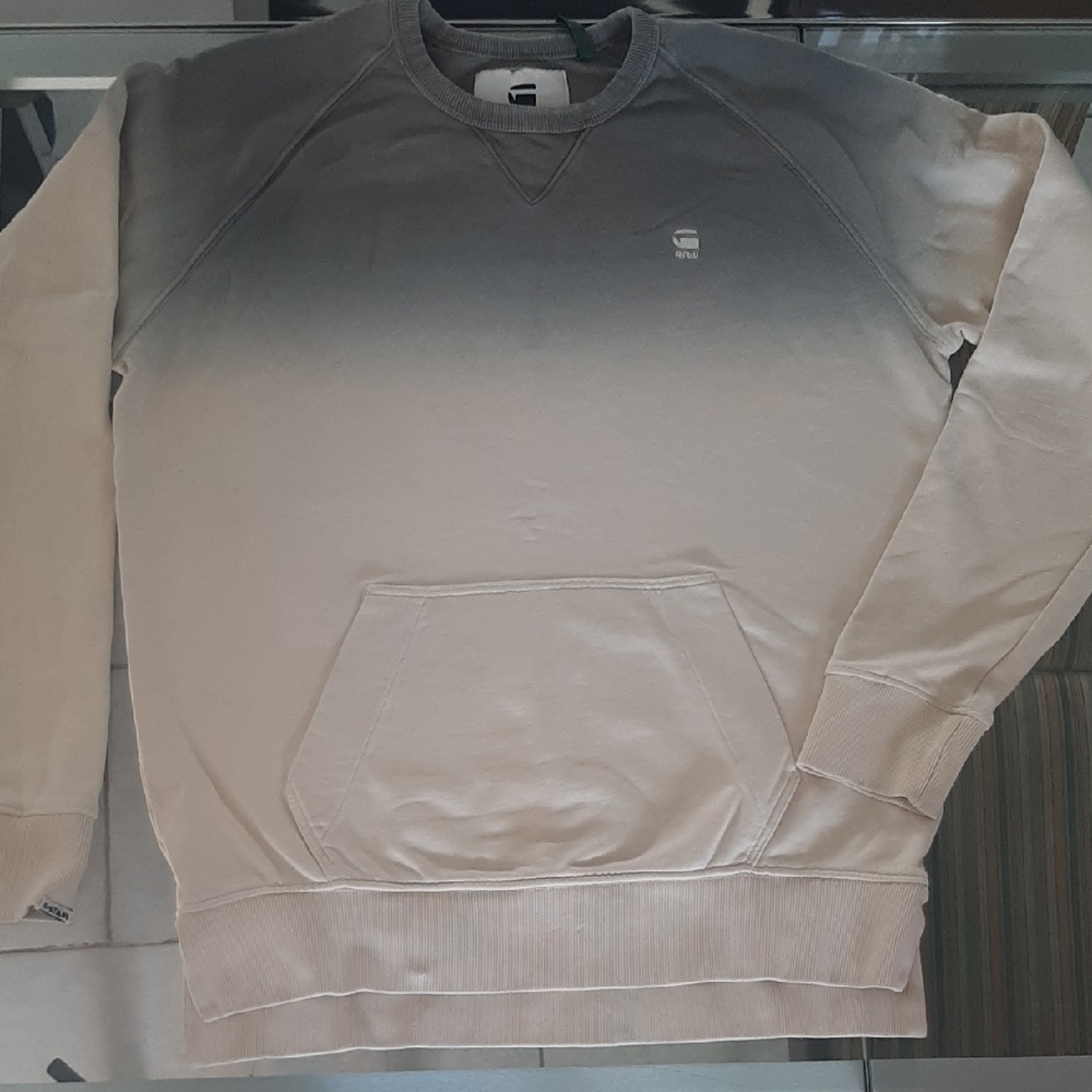 G-Star💫Men's Gradient Gray and Cream Crewneck Sweater💫Size L